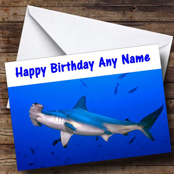 Hammerhead Shark Personalised Birthday Card