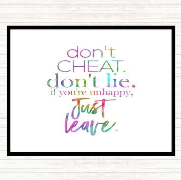 Don't Cheat Rainbow Quote Mouse Mat Pad