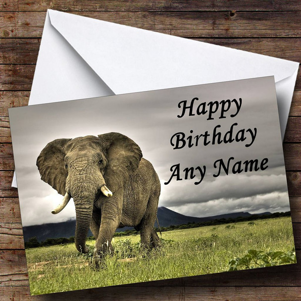 Impressive Elephant Personalised Birthday Card