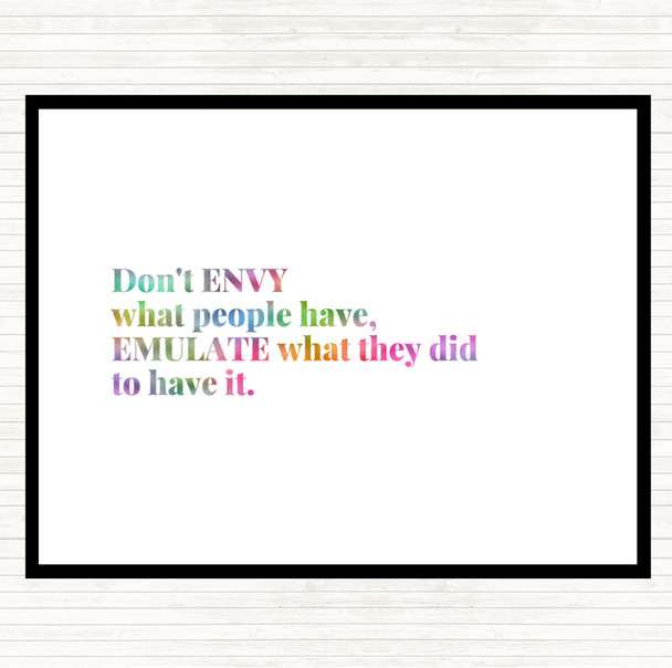 Don't Envy What People Have Rainbow Quote Mouse Mat Pad