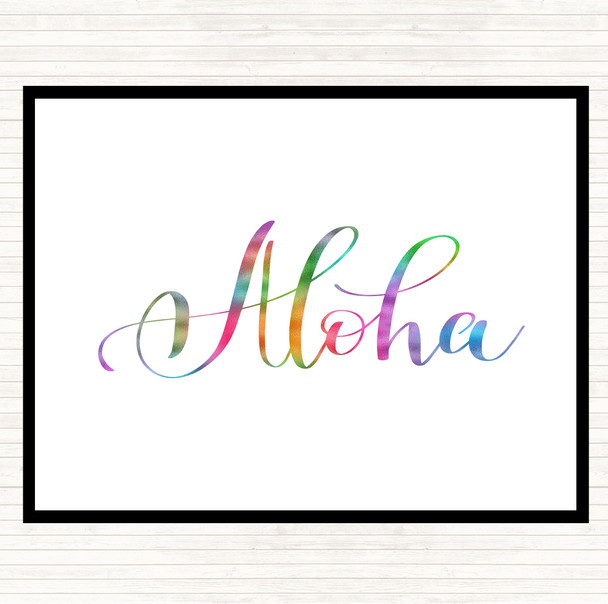 Aloha Rainbow Quote Dinner Table Placemat