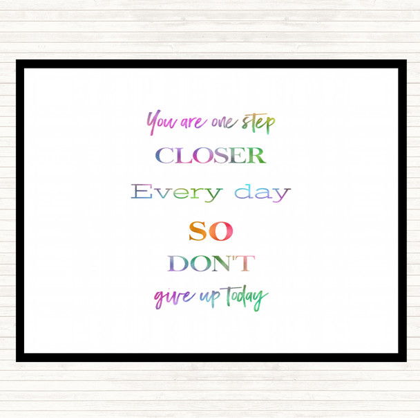 Don't Give Up Today Rainbow Quote Mouse Mat Pad