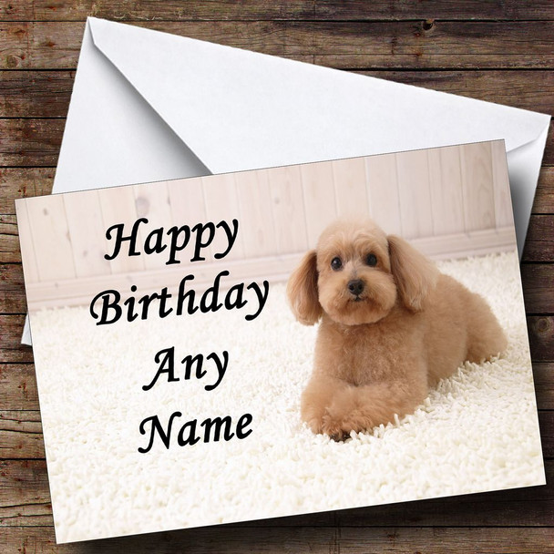 Poodle Cross Dog Personalised Birthday Card