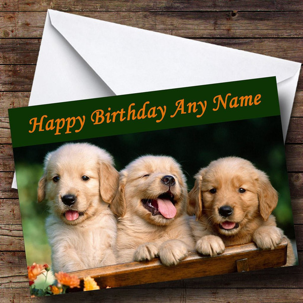 Labrador Puppy Dogs Personalised Birthday Card