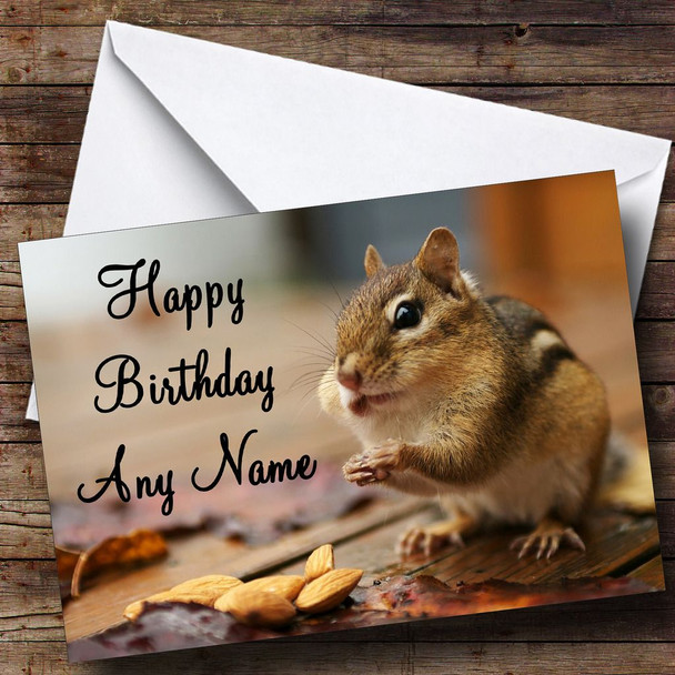 Chipmunk Personalised Birthday Card