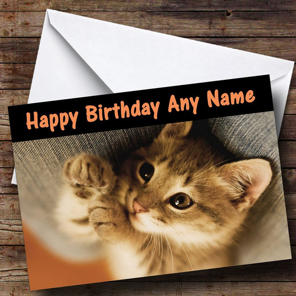 Cute Sweet Kitten Personalised Birthday Card