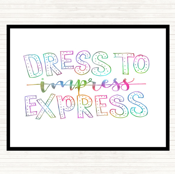 Dress To Express Rainbow Quote Mouse Mat Pad
