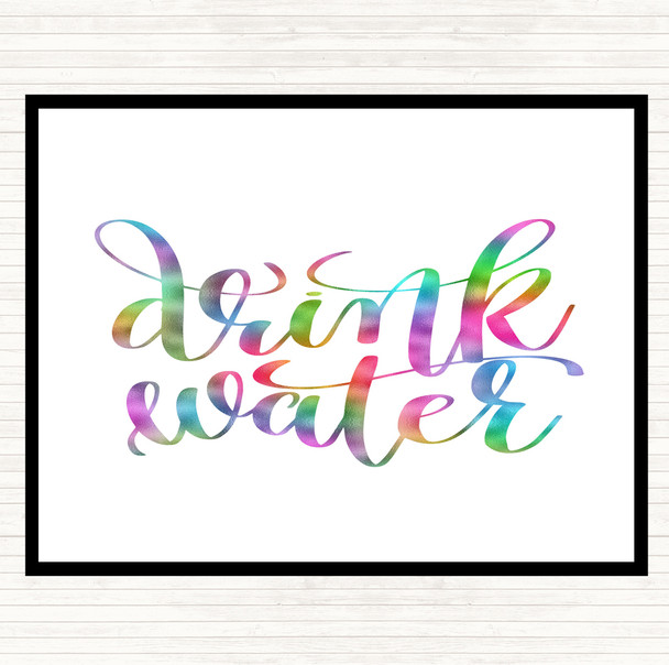 Drink Water Rainbow Quote Mouse Mat Pad