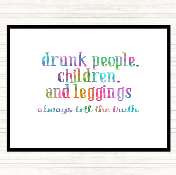 Drunk People Children And Leggings Rainbow Quote Mouse Mat Pad