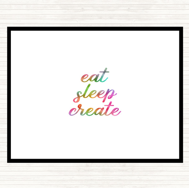 Eat Sleep Rainbow Quote Mouse Mat Pad