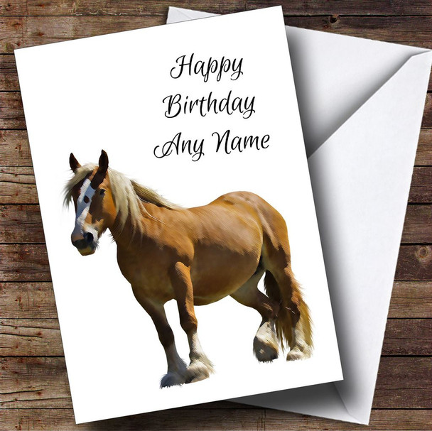 Stunning Oil Paint Horse Personalised Birthday Card