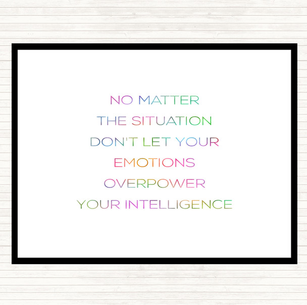 Emotions Overpower Rainbow Quote Mouse Mat Pad