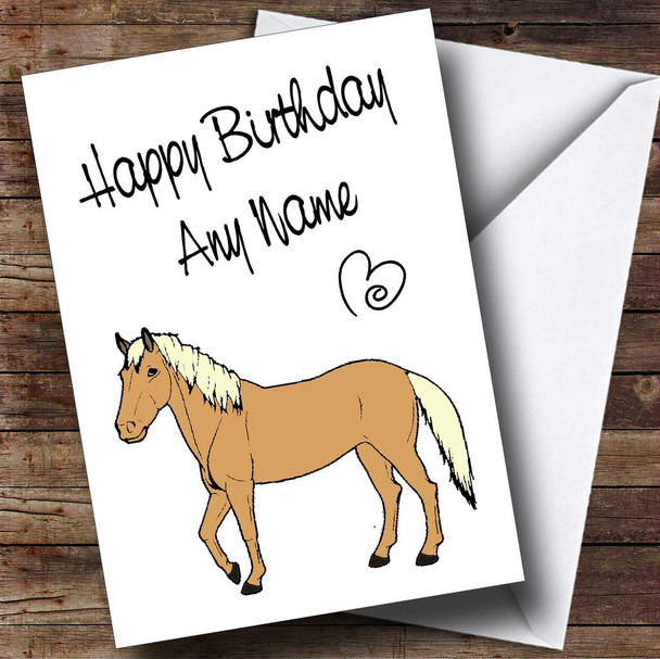 Palomino Horse Personalised Birthday Card