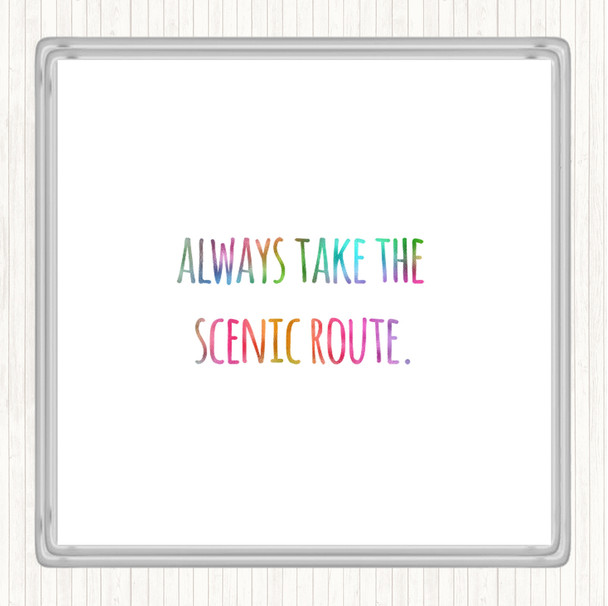 Always Take Rainbow Quote Drinks Mat Coaster