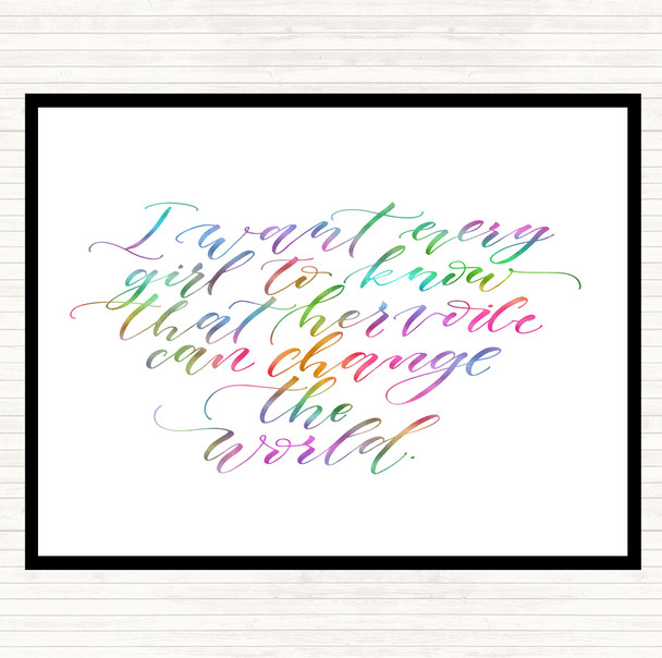 Every Girl Rainbow Quote Mouse Mat Pad