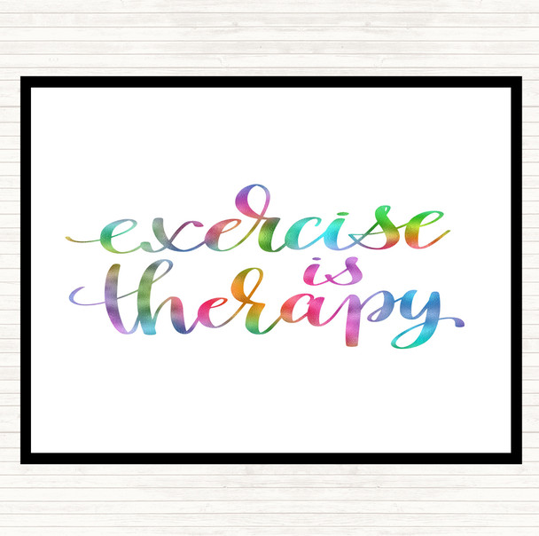 Exercise Is Therapy Rainbow Quote Mouse Mat Pad