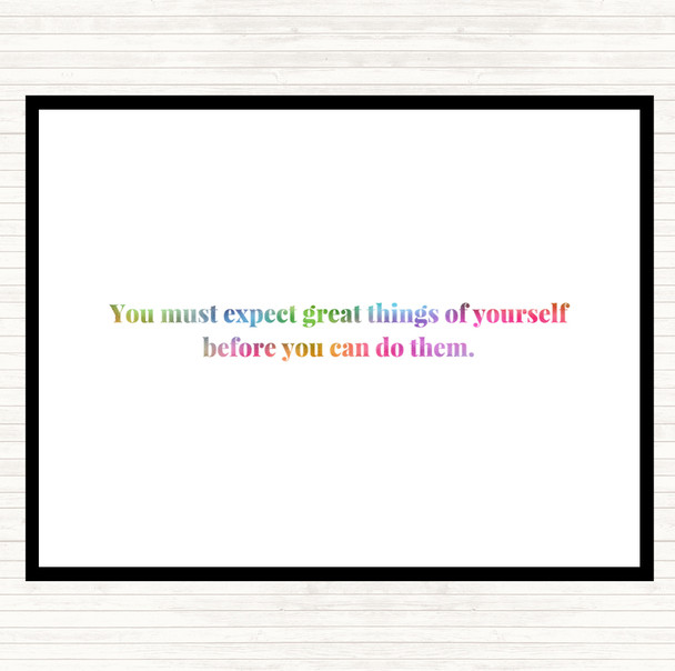 Expect Great Things Rainbow Quote Dinner Table Placemat