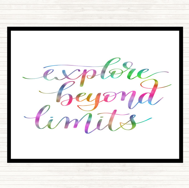 Explore Beyond Limits Rainbow Quote Dinner Table Placemat