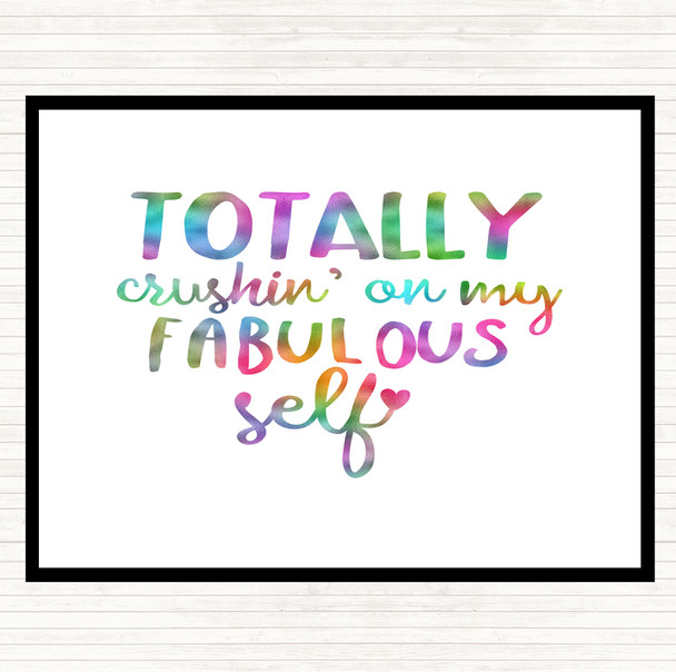 Fabulous Self Rainbow Quote Dinner Table Placemat