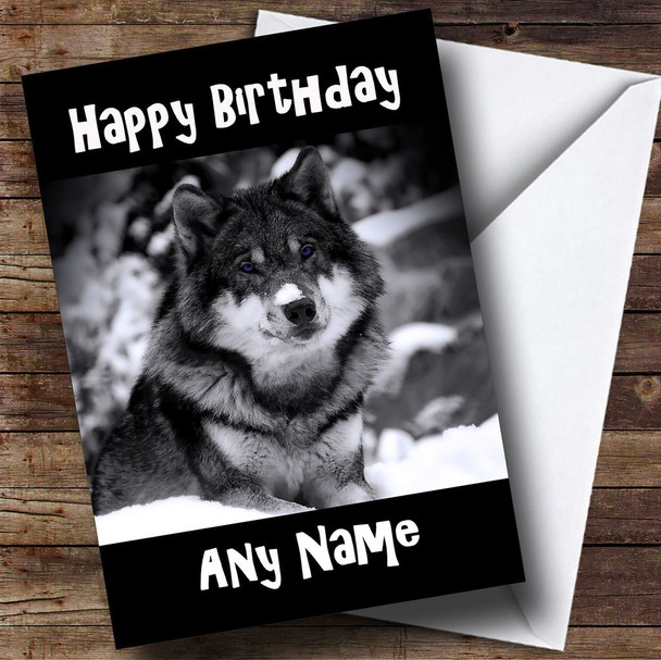 Wolf Personalised Birthday Card Wolf Personalised Birthday Card