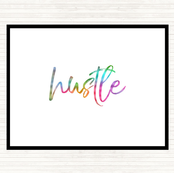 Fancy Hustle Rainbow Quote Dinner Table Placemat