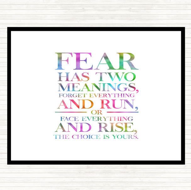 Fear Has 2 Meanings Rainbow Quote Mouse Mat Pad