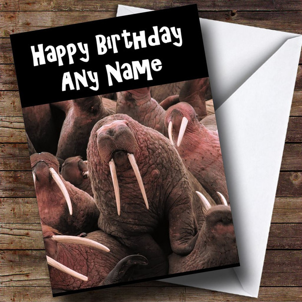 Funny Walrus Personalised Birthday Card