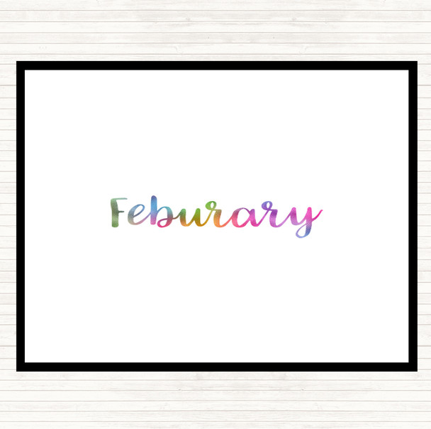 February Rainbow Quote Dinner Table Placemat