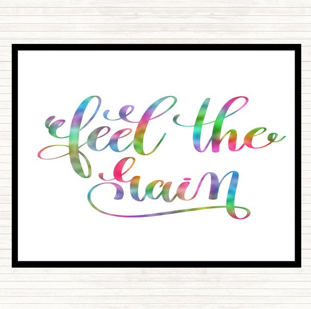 Feel The Gain Rainbow Quote Mouse Mat Pad