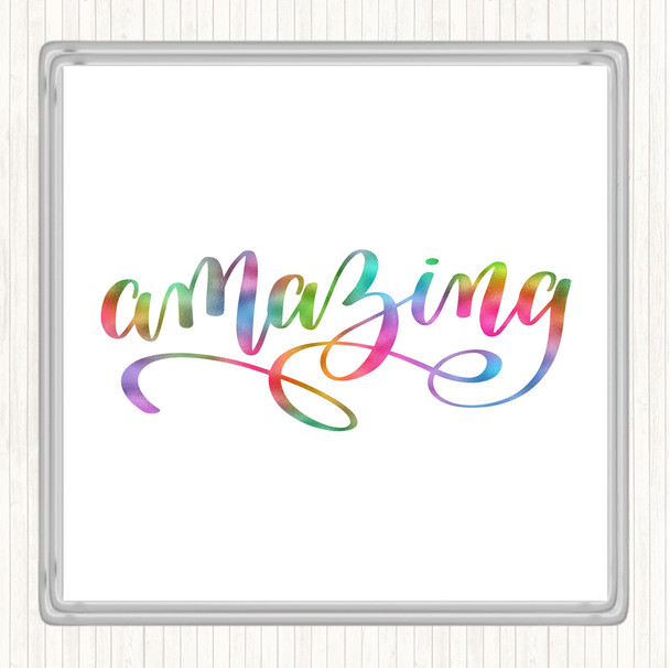 Amazing Rainbow Quote Drinks Mat Coaster