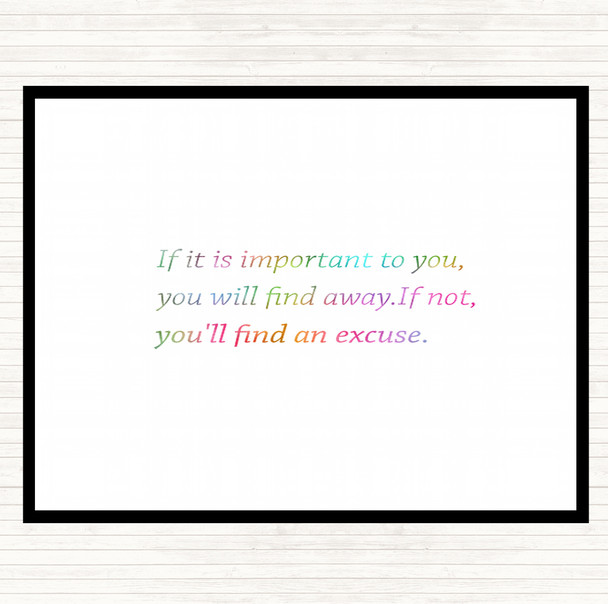 Find A Way Rainbow Quote Dinner Table Placemat