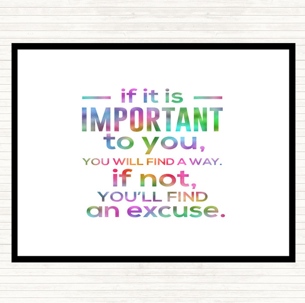 Find An Excuse Rainbow Quote Dinner Table Placemat