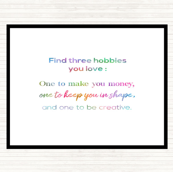 Find Three Hobbies Rainbow Quote Dinner Table Placemat