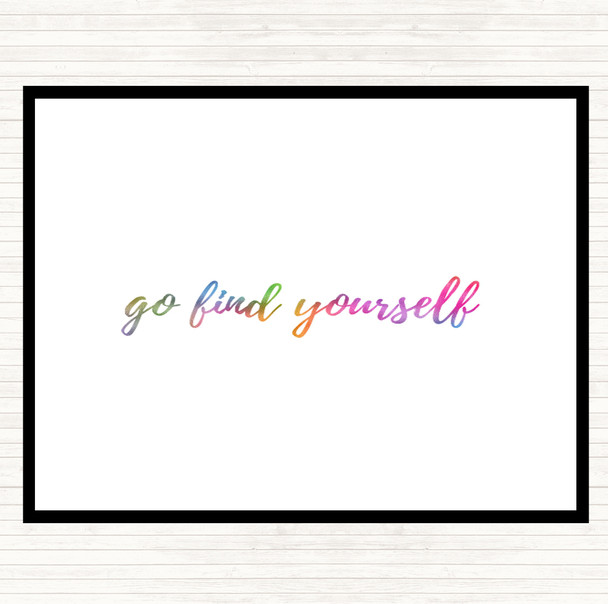 Find Yourself Rainbow Quote Dinner Table Placemat