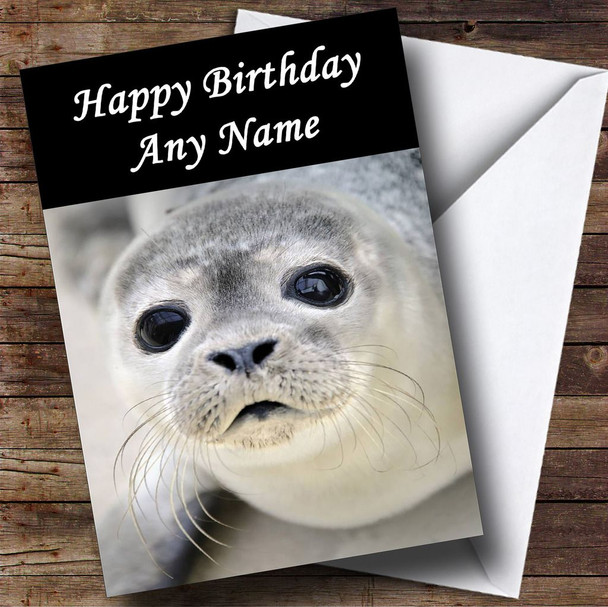 Adorable Seal Face Personalised Birthday Card