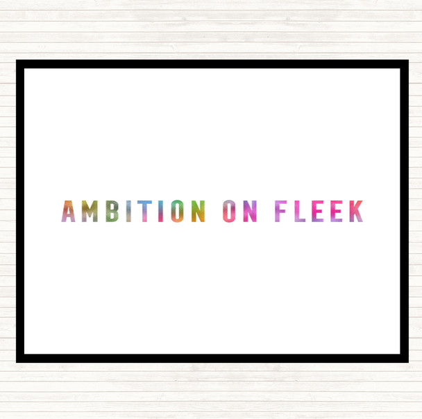 Ambition On Fleek Bold Rainbow Quote Mouse Mat Pad
