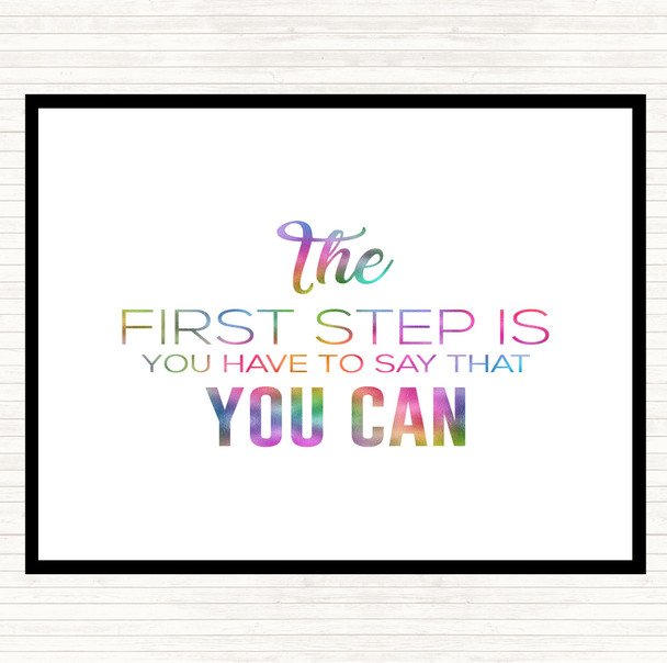 First Step Rainbow Quote Dinner Table Placemat