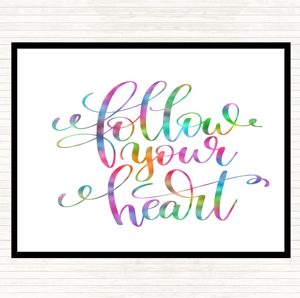Follow Heart] Rainbow Quote Dinner Table Placemat