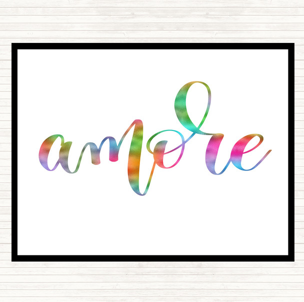 Amore Rainbow Quote Mouse Mat Pad