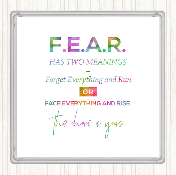 Forget Everything Rainbow Quote Drinks Mat Coaster