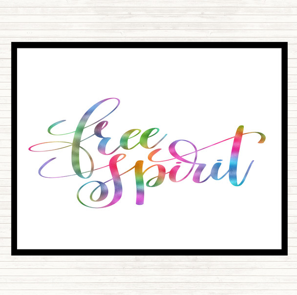 Free Spirit Rainbow Quote Mouse Mat Pad