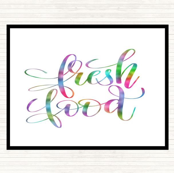 Fresh Food Rainbow Quote Dinner Table Placemat