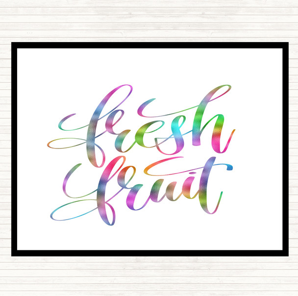 Fresh Fruit Rainbow Quote Mouse Mat Pad