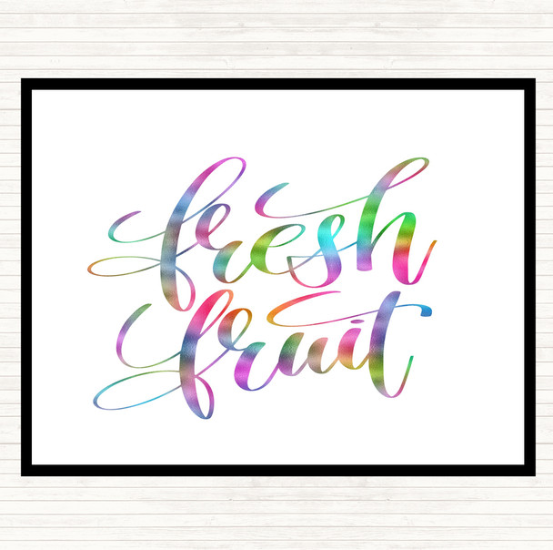 Fresh Fruit Rainbow Quote Dinner Table Placemat