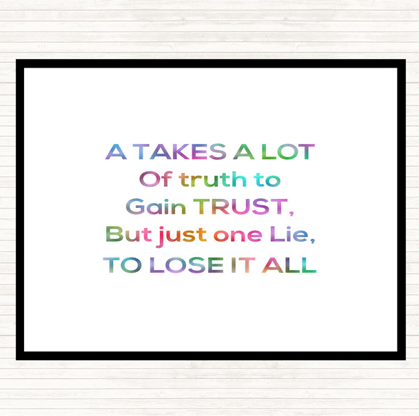 Gain Trust Rainbow Quote Dinner Table Placemat