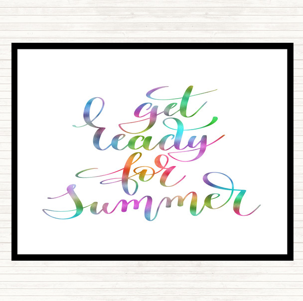 Get Ready For Summer Rainbow Quote Mouse Mat Pad