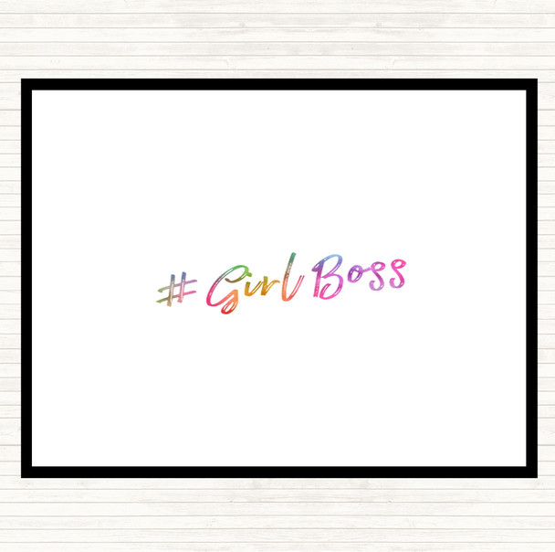 Girl Boss Rainbow Quote Dinner Table Placemat