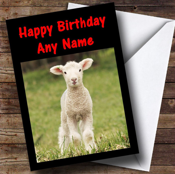 Baby Lamb Personalised Birthday Card