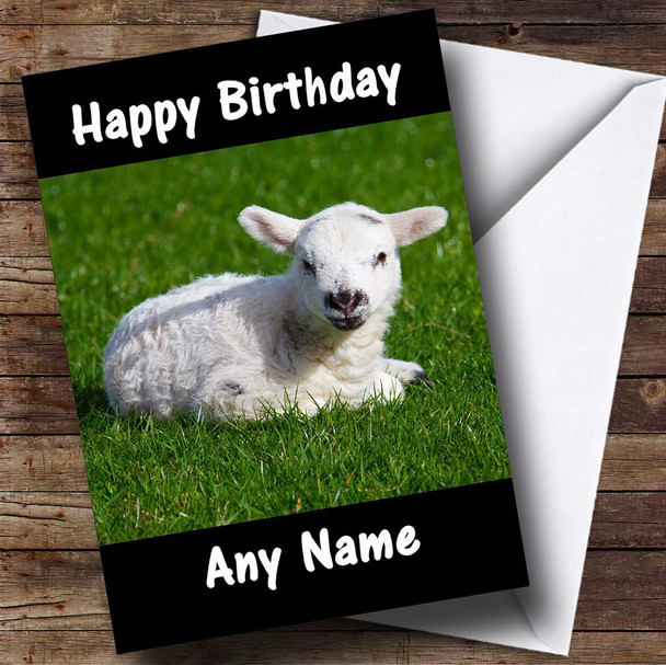 Lamb Personalised Birthday Card