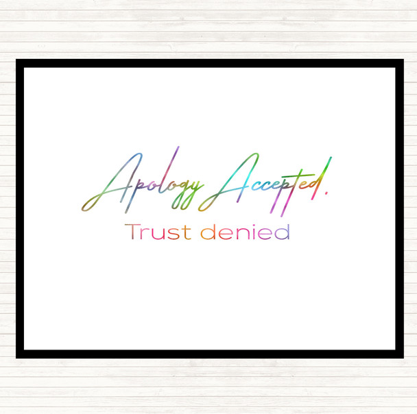 Apology Accepted Rainbow Quote Mouse Mat Pad